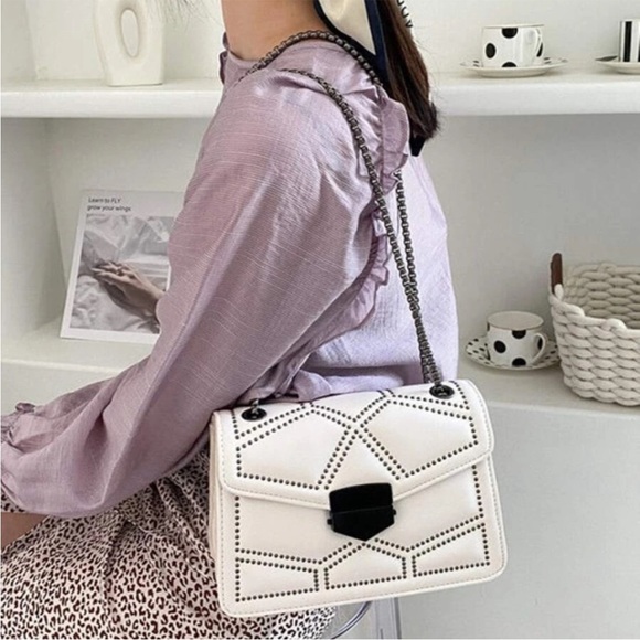 Studded Chain Evening Shoulder Crossbody Bag - Picture 2 of 4